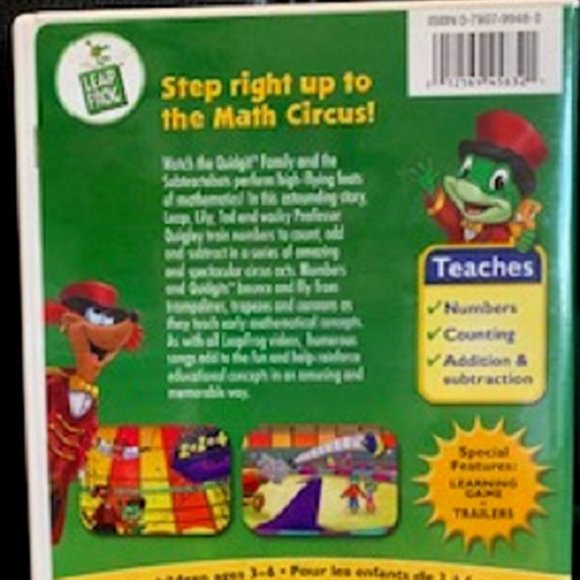 LeapFrog: Math Circus DVD -Numbers, Count, Add - Picture 3 of 3
